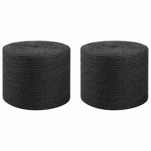 vidaXL Jutegarn 2 st 2 mm Svart 100% Tossa jute