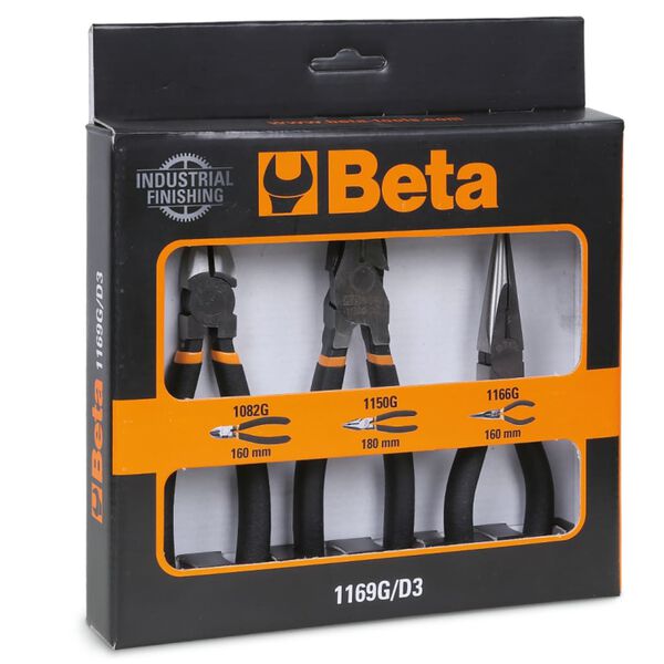 Beta Tools T&aring;ngsats 3 delar 1169G/D3 med PVC-belagda sk&auml;nklar