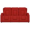 vidaXL Massagefåtölj med kopphållare 3-sits vinröd konstläder