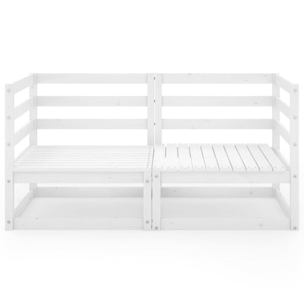 vidaXL Trädgårdssoffa 2-sits vit massiv furu