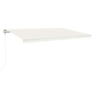 vidaXL Automatisk markis med vindsensor & LED 500x300 cm gr&auml;ddvit