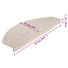 vidaXL Trappmattor 15 st 65x24x4 cm Taupe halvrunda stora