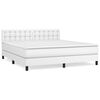 vidaXL Rams&auml;ng med madrass vit 160x200 cm konstl&auml;der