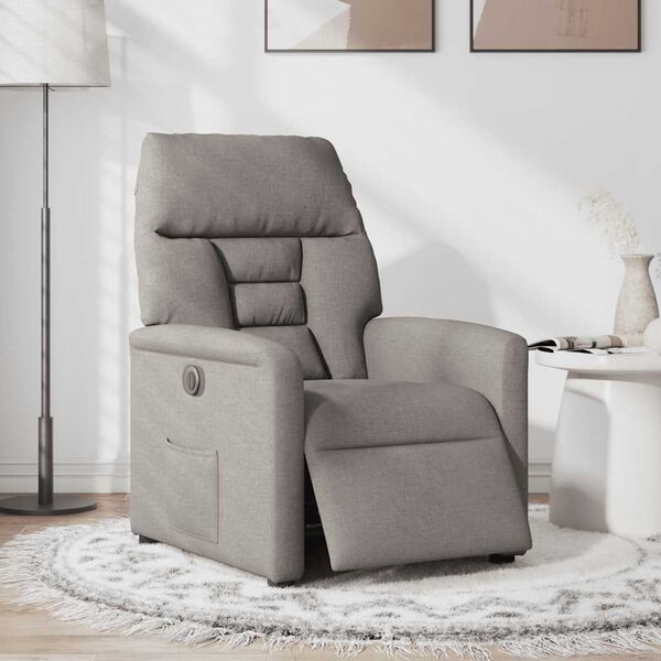 vidaXL Elektrisk reclinerf&aring;t&ouml;lj taupe tyg