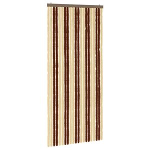 vidaXL Insektsgardin Chenille Brun och beige 90 x 200 cm 100% PP