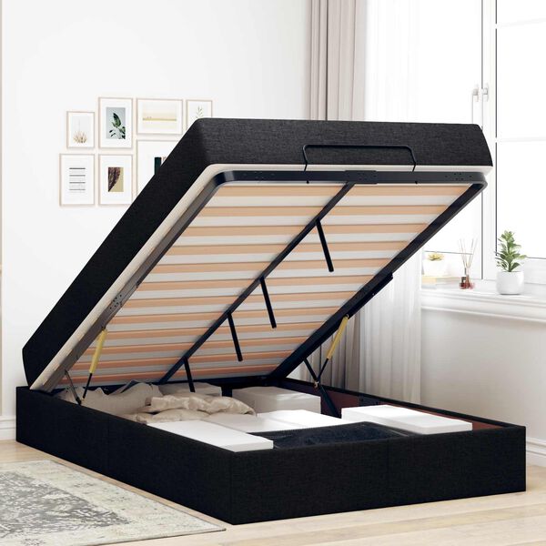 vidaXL S&auml;ngram med madrass med madrass 2 pcs Svart tyg