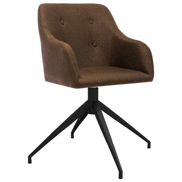 vidaXL Snurrbara matstolar 2 st brun tyg