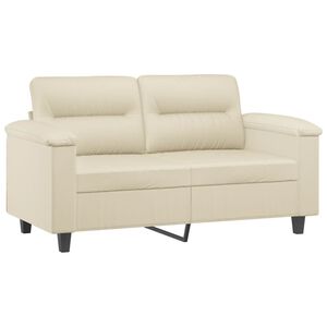 vidaXL 2-sitssoffa gr&auml;ddvit 120 cm konstl&auml;der