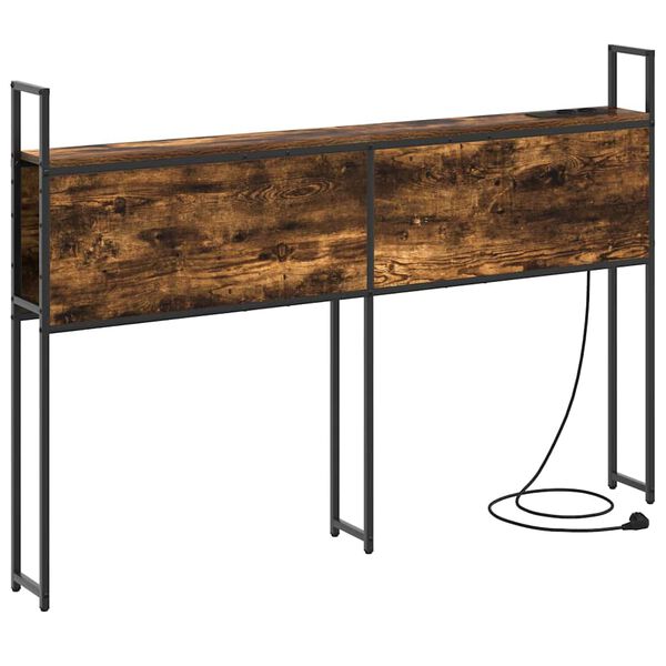 vidaXL F&ouml;rvaringsgavel med Laddstation R&ouml;kf&auml;rgad ek 123 x 15 x 98 cm