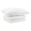 vidaXL T&auml;cke och kudde set 2 pcs 140x200 cm Sommar 140 GSM Ull Vit