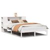 vidaXL S&auml;ng med bokhylla utan madrass vit 160x200cm massiv furu