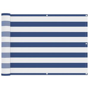 vidaXL Balkong Sk&auml;rm Bl&aring; och Vit 75 x 200 cm PU-belagt oxford alu