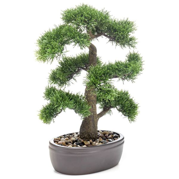 Emerald Konstv&auml;xt cederbonsai med brun bruka 45 cm
