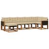 vidaXL Utomhussoffset med kudde 7 pcs Naturlig och Beige