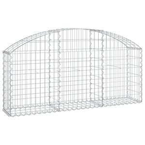 vidaXL Gabion b&aring;gformad 150x30x60/80 cm galvaniserat j&auml;rn