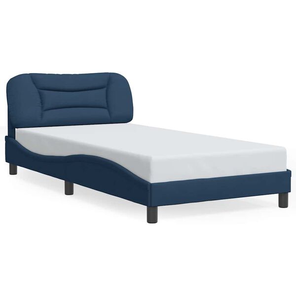 vidaXL Bed Frame without Mattress "Hvar" Blue 100x200 cm Fabric