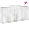 vidaXL Gabioner b&aring;gformade 3 st 300x50x140/160 cm galvaniserat j&auml;rn