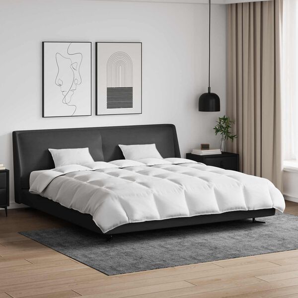 vidaXL T&auml;ckeset med kudde 3 pcs Vit Dunfj&auml;der