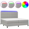vidaXL Rams&auml;ng med madrass & LED ljusgr&aring; 200x200 cm tyg