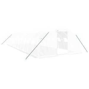 vidaXL V&auml;xthus med st&aring;lram vit 48 m&sup2; 12x4x2 m