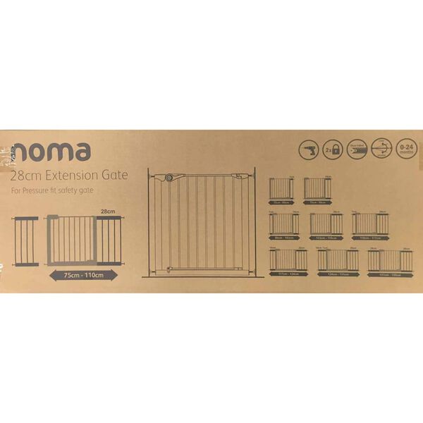 Noma Grindf&ouml;rl&auml;ngning Easy Pressure Fit 28 cm metall vit 93972