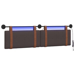 vidaXL H&auml;ngande s&auml;nggavel Med LED-lampa M&ouml;rkbrun Antik PU