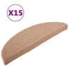 vidaXL Trappmattor 15 st 56x17x3 cm ljusbruna halvrunda