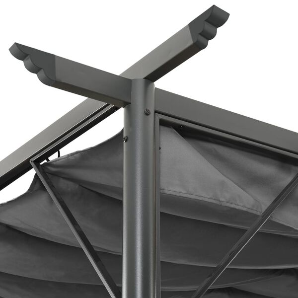 vidaXL Pergola med infällbart tak antracit 3x3 m stål 180 g/m²