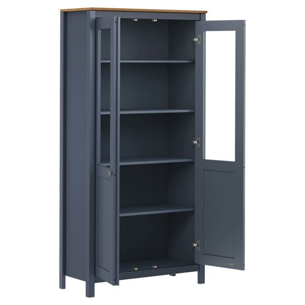 vidaXL Vitrinskåp Hill vit 85x37x170,5 cm massiv furu