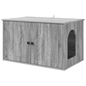 vidaXL Katt hus Gr&aring; Sonoma 85 x 55 x 50,5 cm Konstruerat tr&auml;