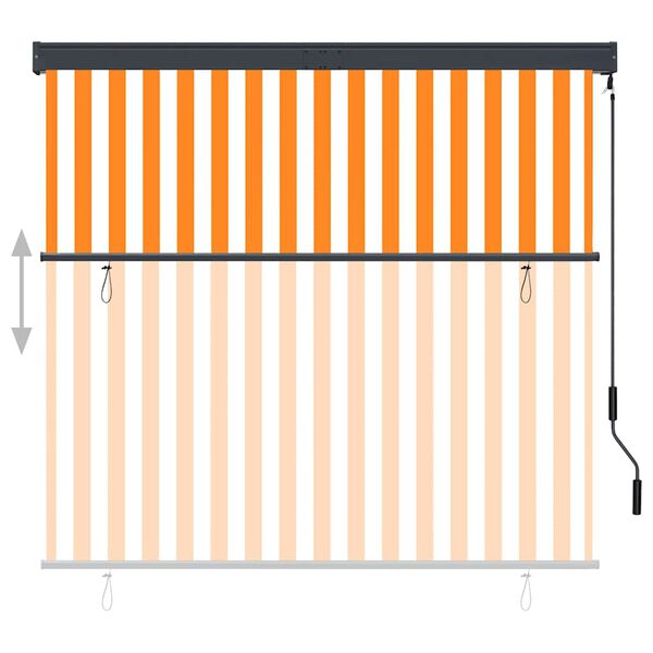vidaXL Rullgardin utomhus 160x250 cm vit och orange