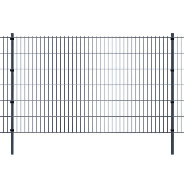 vidaXL Staketstolpar 20 st gr&aring; 170 cm galvaniserat st&aring;l