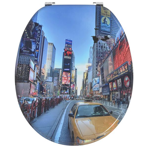 vidaXL Toalettstol Flerf&auml;rgsdesign 44 x 38 cm MDF-board