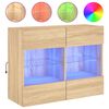 vidaXL V&auml;ggmonterad tv-b&auml;nk LED sonoma-ek 78,5x30x60,5 cm