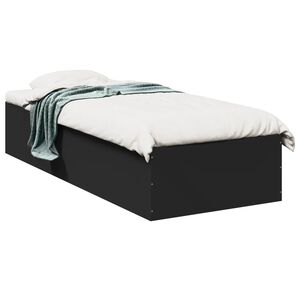 VidaXL S&auml;ngram svart 75x190 cm konstruerat tr&auml;