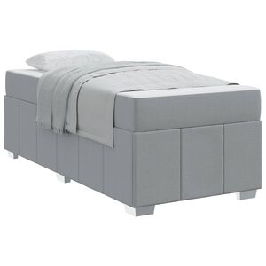 vidaXL S&auml;ngram med madrass Ljusgr&aring; 80 x 200 cm tyg