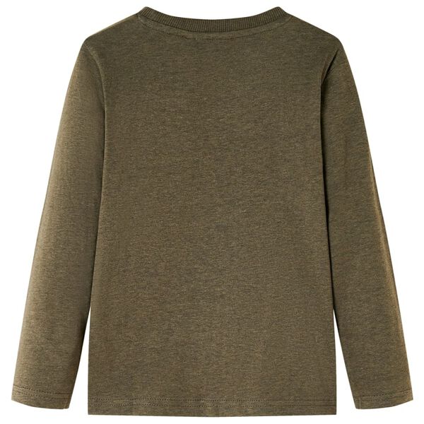 T-shirt med l&aring;nga &auml;rmar f&ouml;r barn khaki melange 104