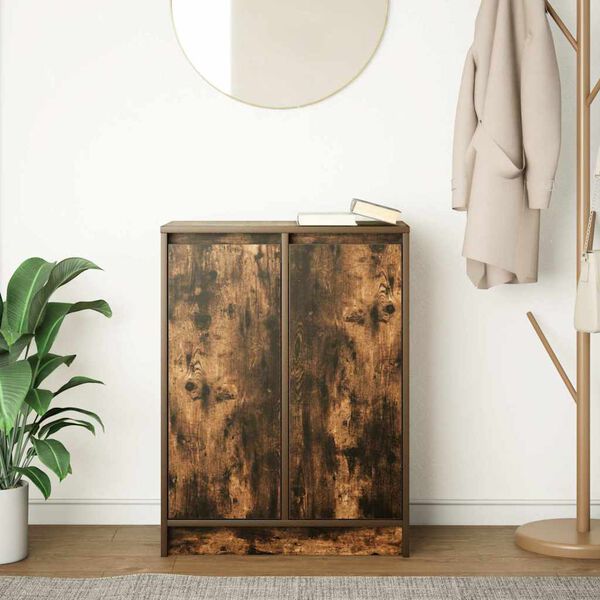 vidaXL Skänk rökt ek 57x34x76 cm konstruerat trä