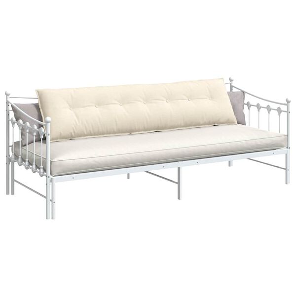 vidaXL Ryggkudde Kr&auml;m 200 x 50 cm Kordread tyg