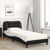 vidaXL Bed with Mattress "Hvar" Black and White 90x200 cm Faux Leather