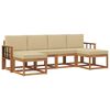 vidaXL Utomhussoffset 6 st Naturlig och Beige