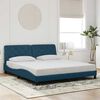 vidaXL Bed Frame with LED without Mattress Blue 180x200 cm Velvet