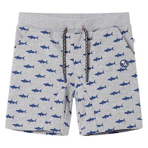 Barnshorts med sn&ouml;re blandad ljusgr&aring; melange 116