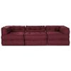 vidaXL Modulär soffa 3 pcs Bordeaux tyg