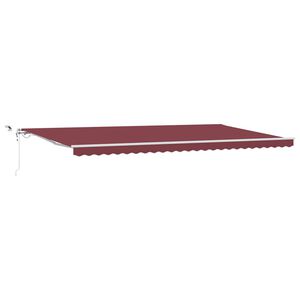 vidaXL Markis automatiskt inf&auml;llbar med LED vinr&ouml;d 600x300 cm