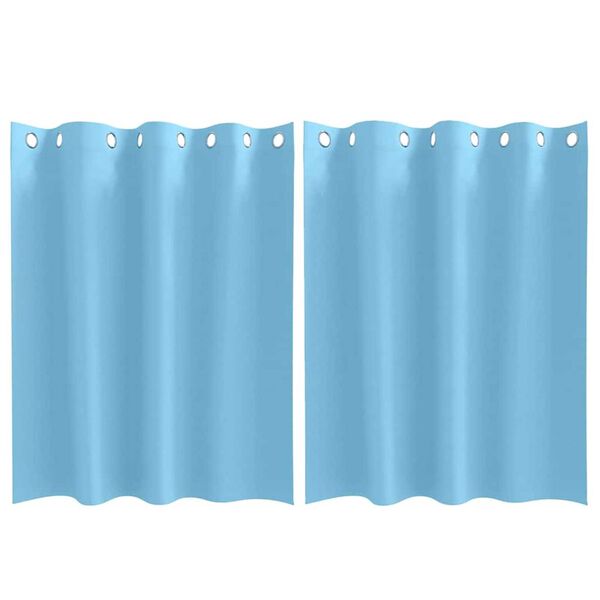 vidaXL Mörkläggningsgardiner med Ringar 2 pcs Ljusblå 140 x 140 cm