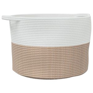 vidaXL Tv&auml;ttkorg brun och vit &Oslash;55x36 cm bomull
