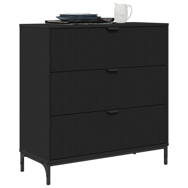 vidaXL Sideboard med l&aring;da Svart 79,5 x 33 x 82 cm Konstruerat tr&auml;