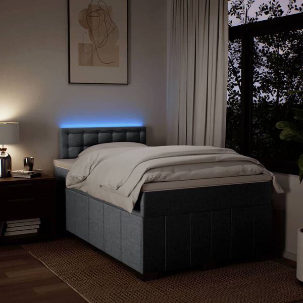 vidaXL Rams&auml;ng med madrass ljusgr&aring; 120x190 cm tyg