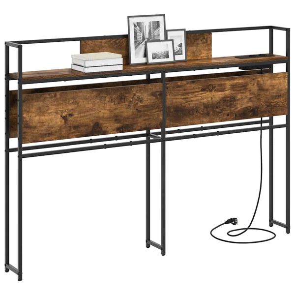 vidaXL F&ouml;rvaringshuvudgavel R&ouml;kf&auml;rgad ek 120 cm Konstruerat tr&auml;